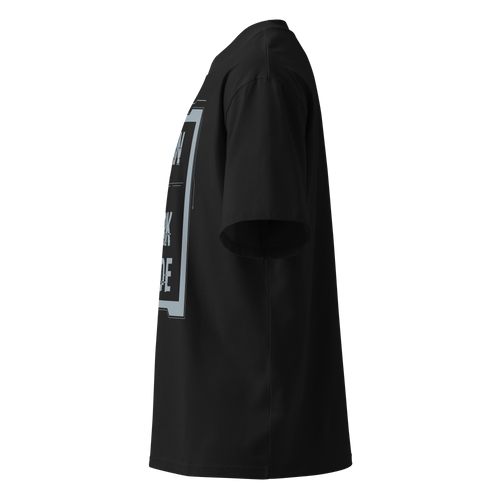 Born in Dark Mode – Oversized Organic High-Neck T-Shirt