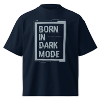 Born in Dark Mode – Oversized Organic High-Neck T-Shirt