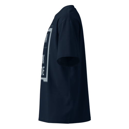 Born in Dark Mode – Oversized Organic High-Neck T-Shirt