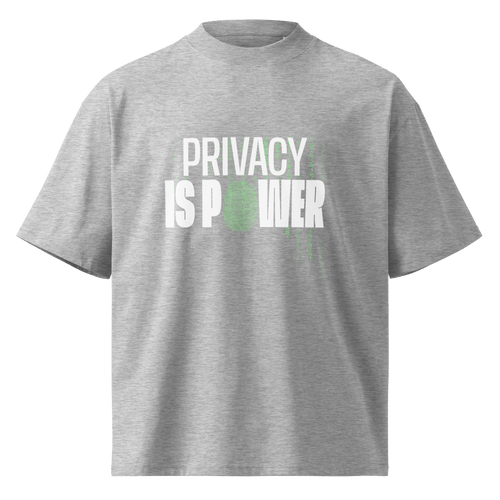 Privacy Is Power – Oversized Organic High-Neck T-Shirt