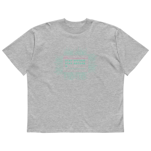 STS “Stay Hidden Stay Secure” Cybersecurity Oversized Organic High-Neck T-Shirt