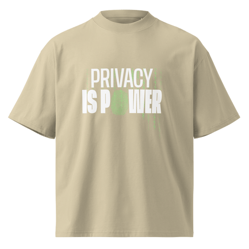 Privacy Is Power – Oversized Organic High-Neck T-Shirt