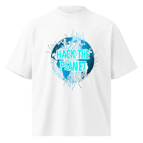 Hack The Planet – Oversized Organic High-Neck T-Shirt