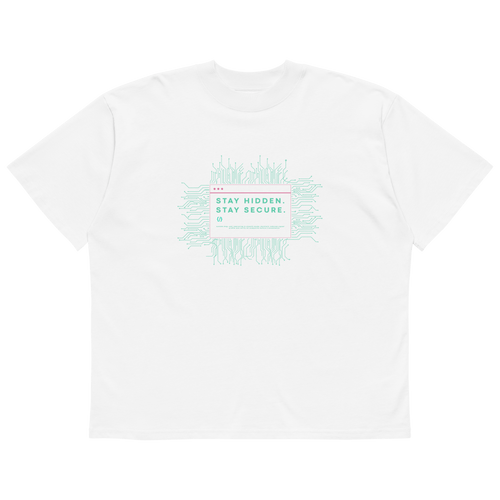 STS “Stay Hidden Stay Secure” Cybersecurity Oversized Organic High-Neck T-Shirt