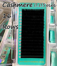 Cashmere PRO Extra Matte Deep Black Lashes 0.05mm【16-lines No-logo】【Best Quality Ever】