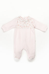 PURETE - Floral Pink Velour Footie