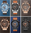 Men's Waterproof Elegant Sport Watch With Chronometers Day View, Leather  Belts And Hardlex Scratch Resistant Glass Perfect Gift For Him