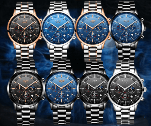 Men's Waterproof  Watch With Chronometers And Date Display Unique Design Perfect Gift