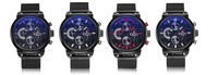 Men's Multifunction Analog Quartz Watches Waterproof Wrist Watch With Stainless Steel Mesh Band Excellent Design Perfect Gift