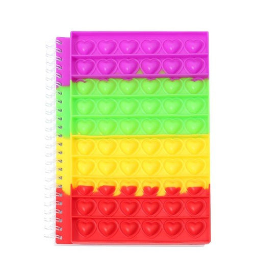 Valentine Heart Bubble Pop Fidget Spiral Notebook