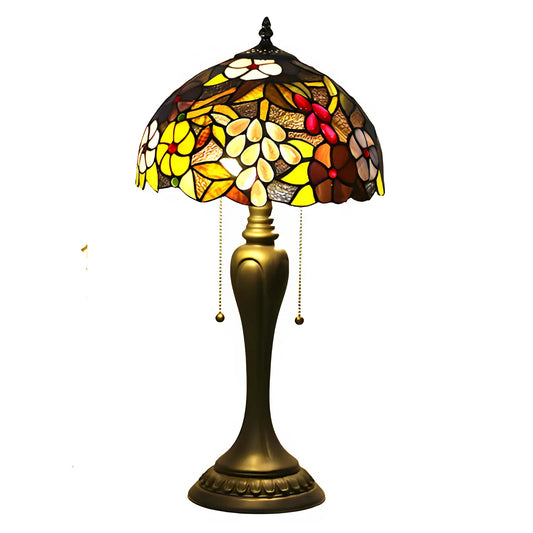 Tiffany-Inspired Lamp with Vintage Grape Glasswork