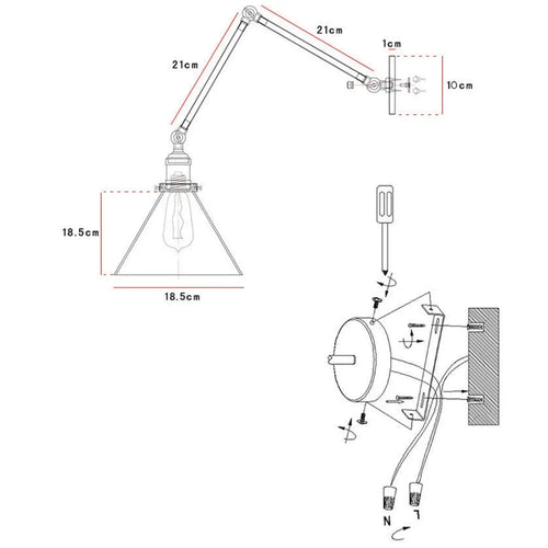 Vintage-Inspired Folding Wall Mounted Light Fixture Design