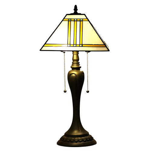 Vintage Square Tiffany-Inspired Lamp for Sale