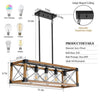Vintage Wood Pendant Light – 5 Light Hanging Fixture