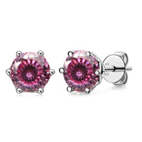 VVS D Color Russian Cut Moissanite Stud Earrings 1/2/4 CT S925 Sterling Silver