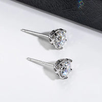 VVS D Color Russian Cut Moissanite Stud Earrings 1/2/4 CT S925 Sterling Silver