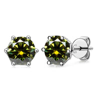 VVS D Color Russian Cut Moissanite Stud Earrings 1/2/4 CT S925 Sterling Silver