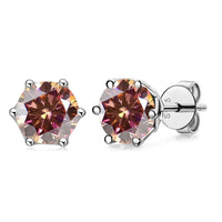 VVS D Color Russian Cut Moissanite Stud Earrings 1/2/4 CT S925 Sterling Silver
