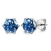 VVS D Color Russian Cut Moissanite Stud Earrings 1/2/4 CT S925 Sterling Silver
