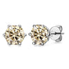 VVS D Color Russian Cut Moissanite Stud Earrings 1/2/4 CT S925 Sterling Silver