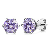 VVS D Color Russian Cut Moissanite Stud Earrings 1/2/4 CT S925 Sterling Silver