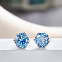 VVS D Color Russian Cut Moissanite Stud Earrings 1/2/4 CT S925 Sterling Silver