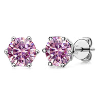 VVS D Color Russian Cut Moissanite Stud Earrings 1/2/4 CT S925 Sterling Silver