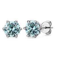 VVS D Color Russian Cut Moissanite Stud Earrings 1/2/4 CT S925 Sterling Silver