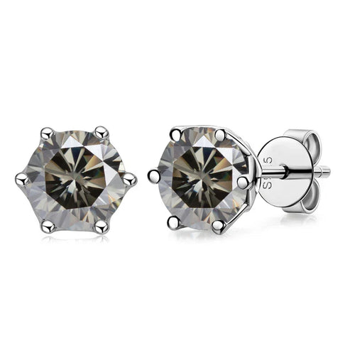 VVS D Color Russian Cut Moissanite Stud Earrings 1/2/4 CT S925 Sterling Silver