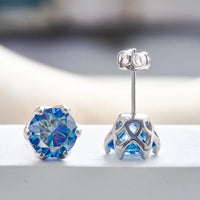 VVS D Color Russian Cut Moissanite Stud Earrings 1/2/4 CT S925 Sterling Silver