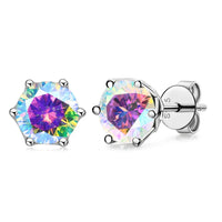 VVS D Color Russian Cut Moissanite Stud Earrings 1/2/4 CT S925 Sterling Silver