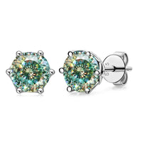 VVS D Color Russian Cut Moissanite Stud Earrings 1/2/4 CT S925 Sterling Silver