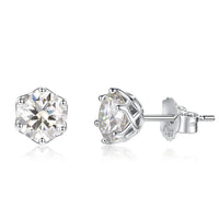 VVS D Color Russian Cut Moissanite Stud Earrings 1/2/4 CT S925 Sterling Silver
