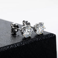 VVS D Color Russian Cut Moissanite Stud Earrings 1/2/4 CT S925 Sterling Silver