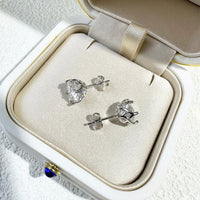 VVS D Color Russian Cut Moissanite Stud Earrings 1/2/4 CT S925 Sterling Silver