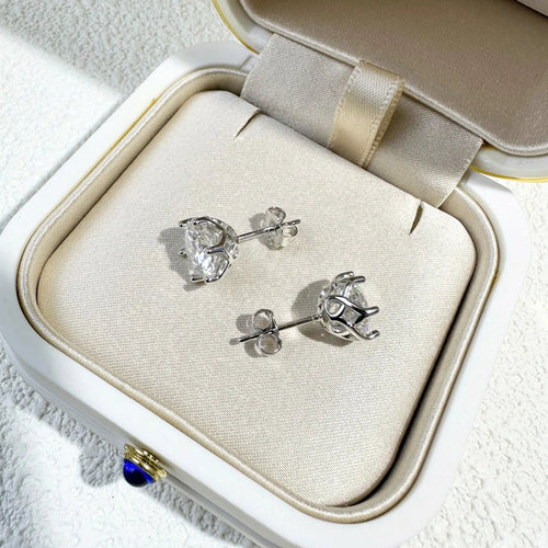 VVS D Color Russian Cut Moissanite Stud Earrings 1/2/4 CT S925 Sterling Silver