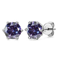 VVS D Color Russian Cut Moissanite Stud Earrings 1/2/4 CT S925 Sterling Silver