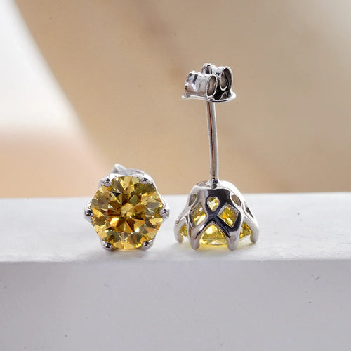 VVS D Color Russian Cut Moissanite Stud Earrings 1/2/4 CT S925 Sterling Silver