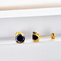 VVS D Moissanite Stud Earrings 925 Sterling Silver 18K Gold Plated Wedding