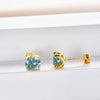 VVS D Moissanite Stud Earrings 925 Sterling Silver 18K Gold Plated Wedding