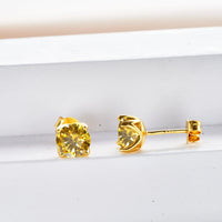 VVS D Moissanite Stud Earrings 925 Sterling Silver 18K Gold Plated Wedding