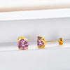 VVS D Moissanite Stud Earrings 925 Sterling Silver 18K Gold Plated Wedding