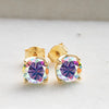 VVS D Moissanite Stud Earrings 925 Sterling Silver 18K Gold Plated Wedding