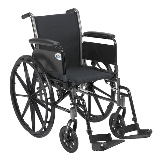 Cruiser III Light Weight Wheelchair with Flip Back Removable Arms, Full Arms, Swing away Footrests, 16" Seat RIO Medical Supplies