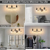 Wall Lights Bedroom Vanity with Glass Shades and E26 Socket