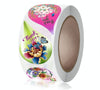 Water Drop Floral Thank You Stickers 2.15 inch x 1.5 inch 500 Count Per Roll Pink Green Shipping Supplies