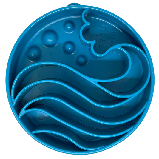 Wave eBowl Deep Slow Feeder Dog Bowl for Enrichment | Made in USA