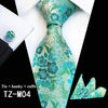Wedding Bridegroom Floral Print Silk Necktie With Cufflinks Set Fashion High Quality Necktie Set For Men
