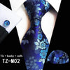Wedding Bridegroom Floral Print Silk Necktie With Cufflinks Set Fashion High Quality Necktie Set For Men