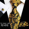 Wedding Bridegroom Floral Print Silk Necktie With Cufflinks Set Fashion High Quality Necktie Set For Men